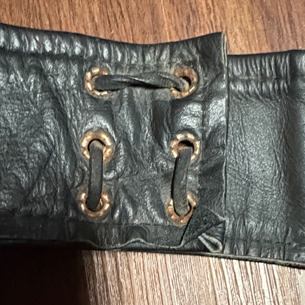 Shaf 90s Black Leather Chaps Medium - Picture 8 of 14